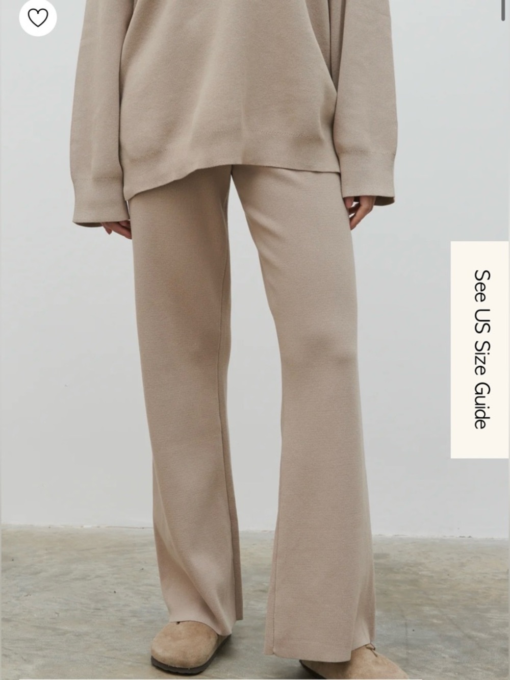 Pretty Lavish Hayden Knit Flare Trousers Milano Cozy Stylish Capsule Preppy